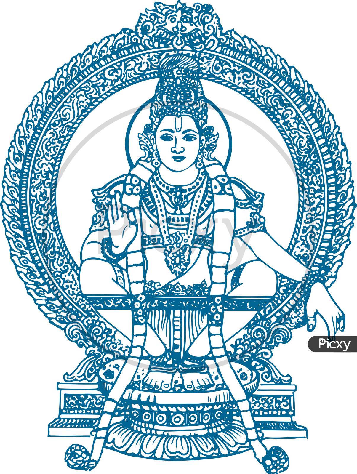 Sketch of Lord Shiva Son Ayyappan or Ayyppa Swamy Outline Editable  Illustration Stock Vector  Illustration of malayalam body 224958164