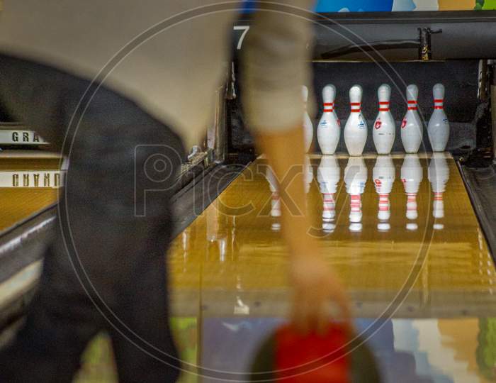 Image Of Bowling Game And The Bowling Lane