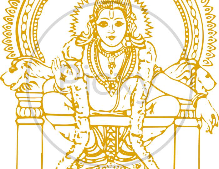 FANTASTIC LORD AYYAPPA SWAMY HD DRAWING IMAGE WALLPAPERS | Vedic art,  Drawing images, God art