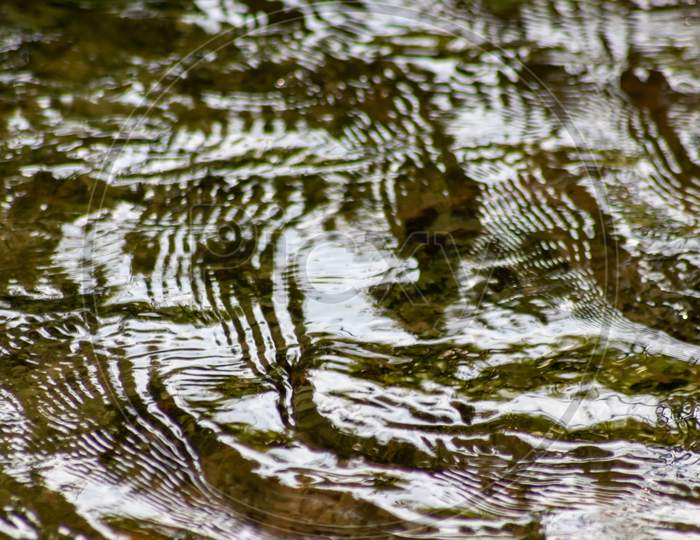 Image of Silky ripples in water of a crystal clear water creek as ...