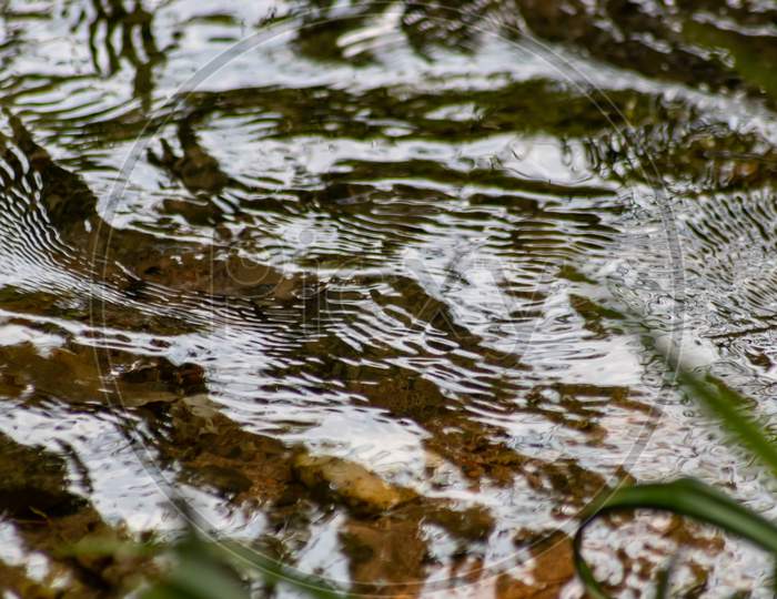 Image of Silky ripples in water of a crystal clear water creek as ...