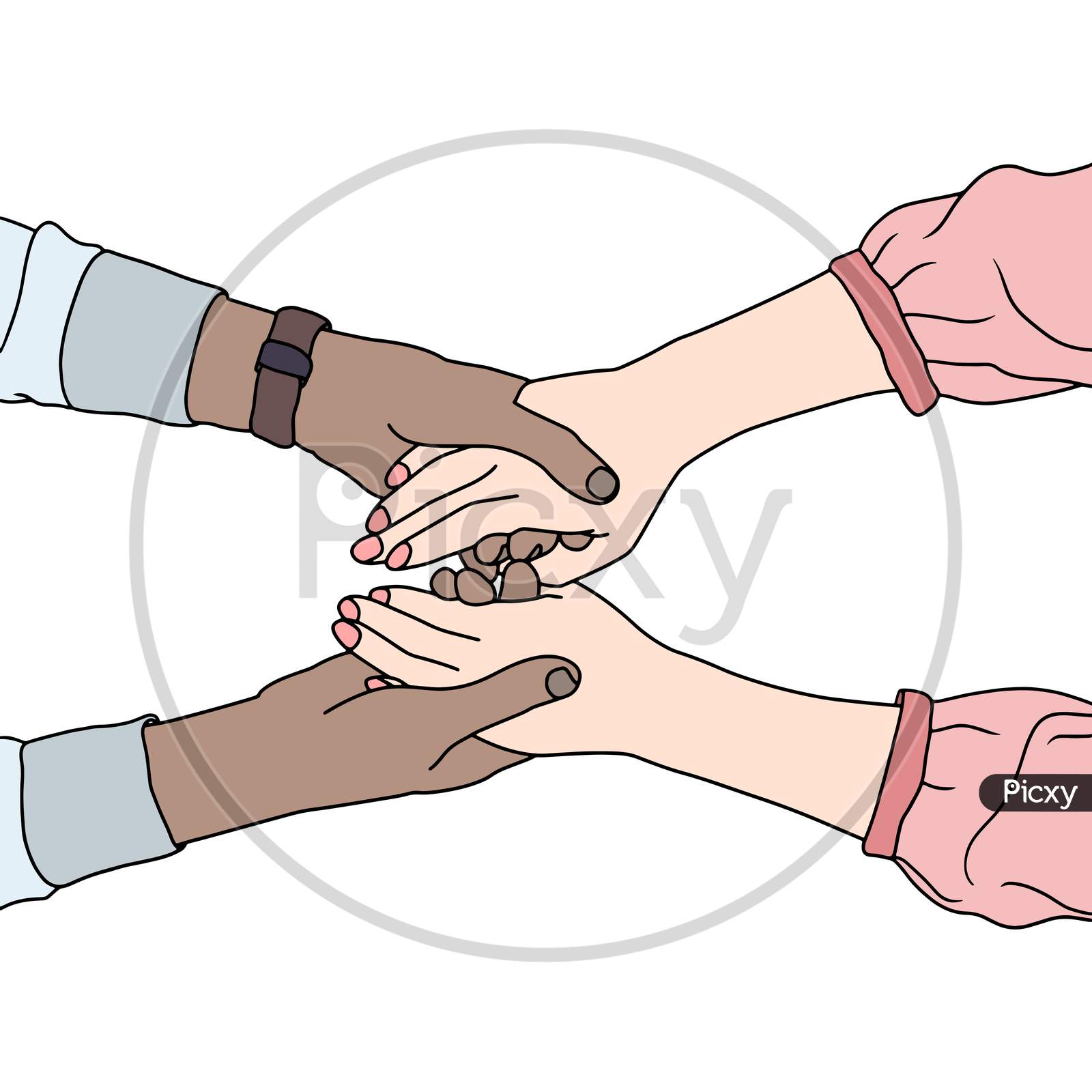 Hands poses female hand holding and pointing Vector Image