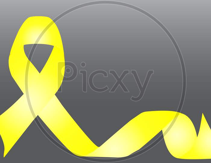 Yellow Ribbon For Medical Banner Design