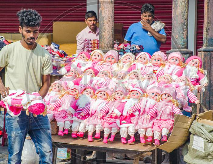 A doll seller at kolkata new market