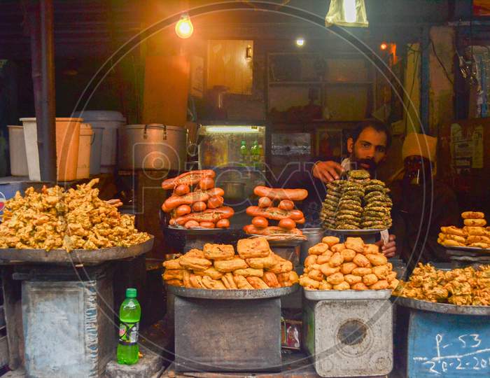 Snack stall at Aut, Himachal Pradesh, India