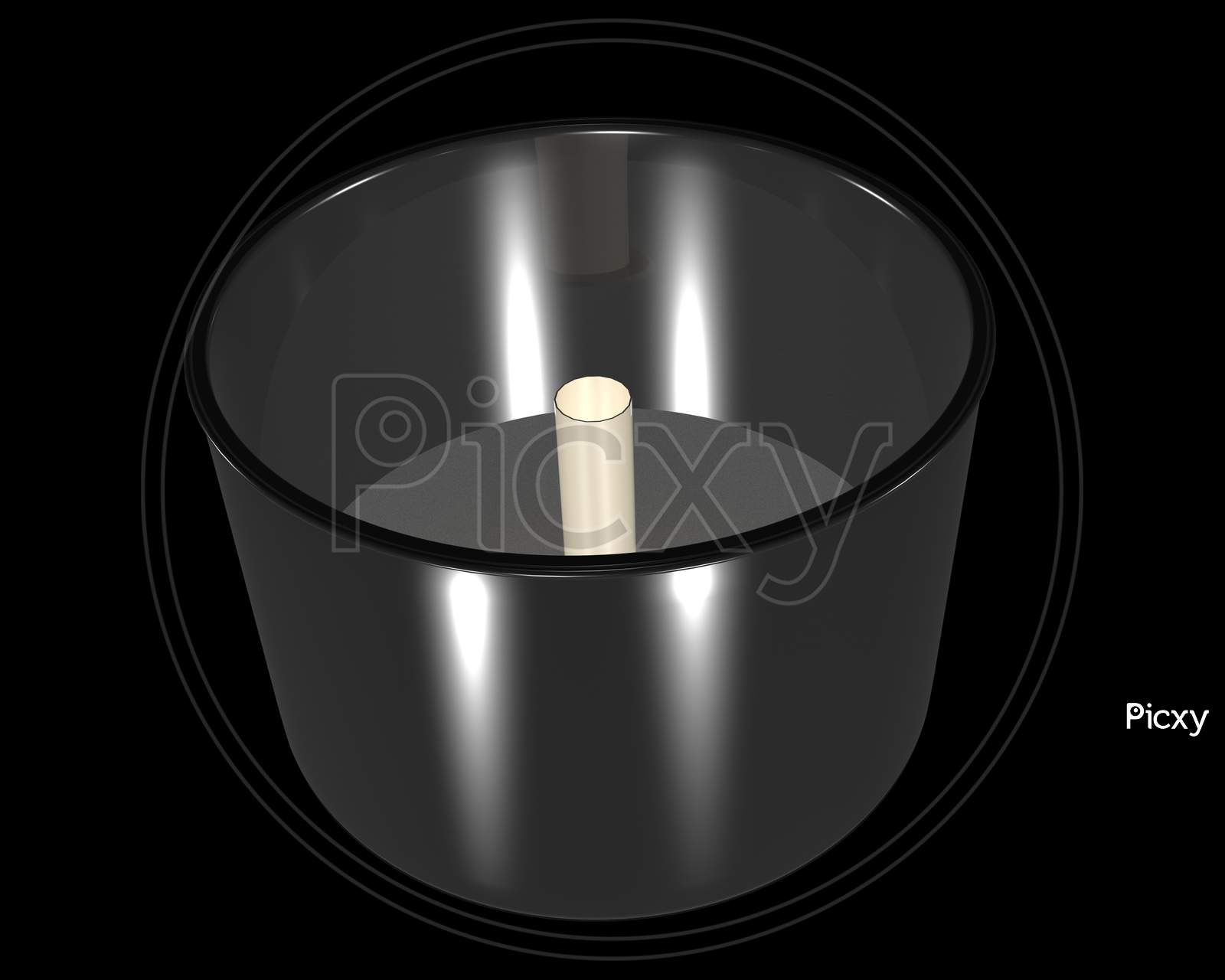 wet grinder steel container 3d illustration