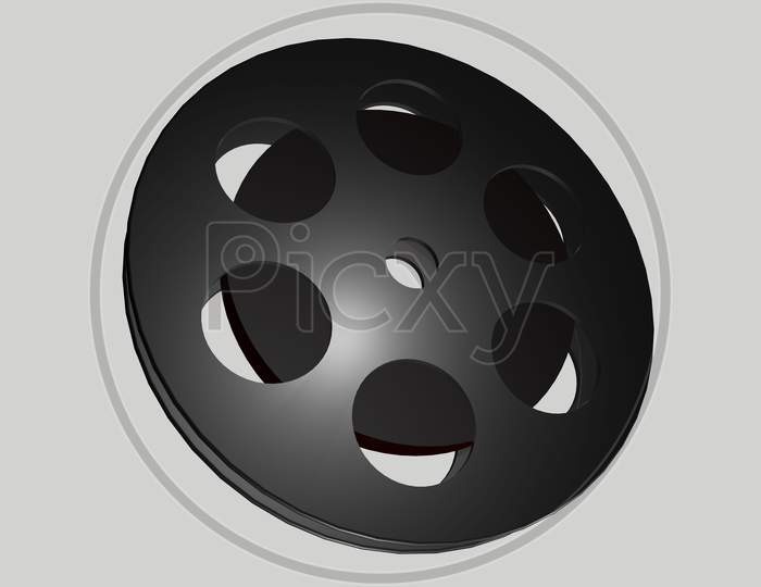 film reel for film industry 3d illustration