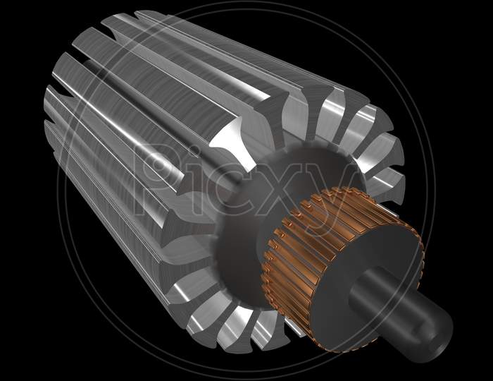 electric motor armature 3d illustration