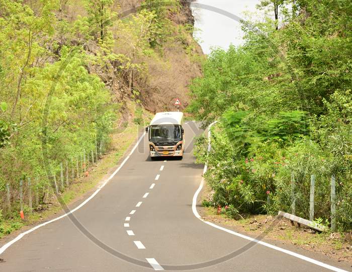 Bus on road