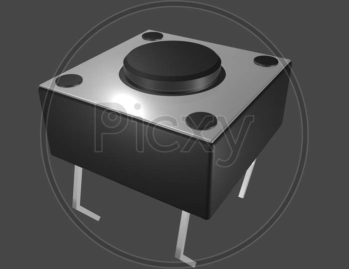 micro switch black 3d illustration