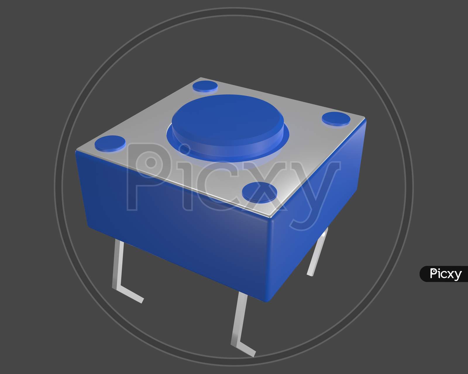 micro switch blue 3d illustration