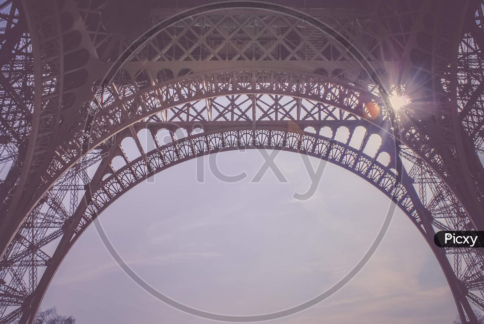 The Eiffel Tower And Blue Sky (Paris, France)