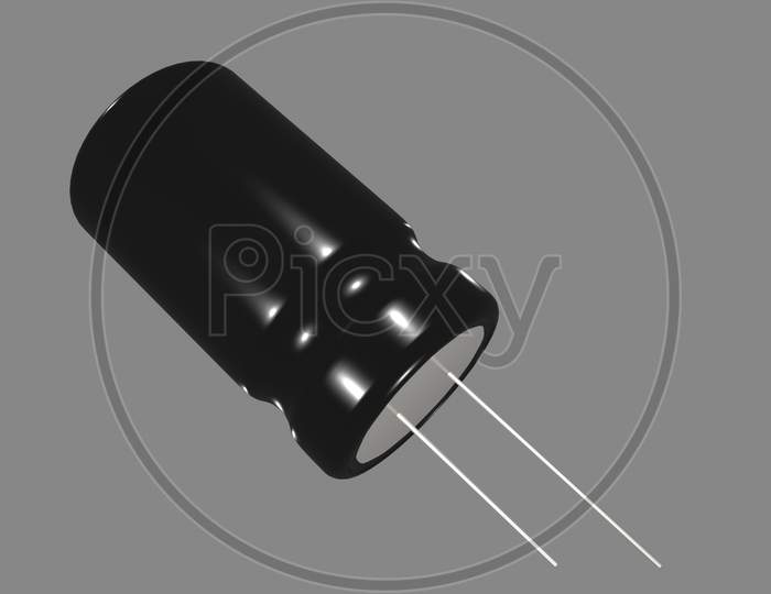 electrolytic capacitor 3d illustration