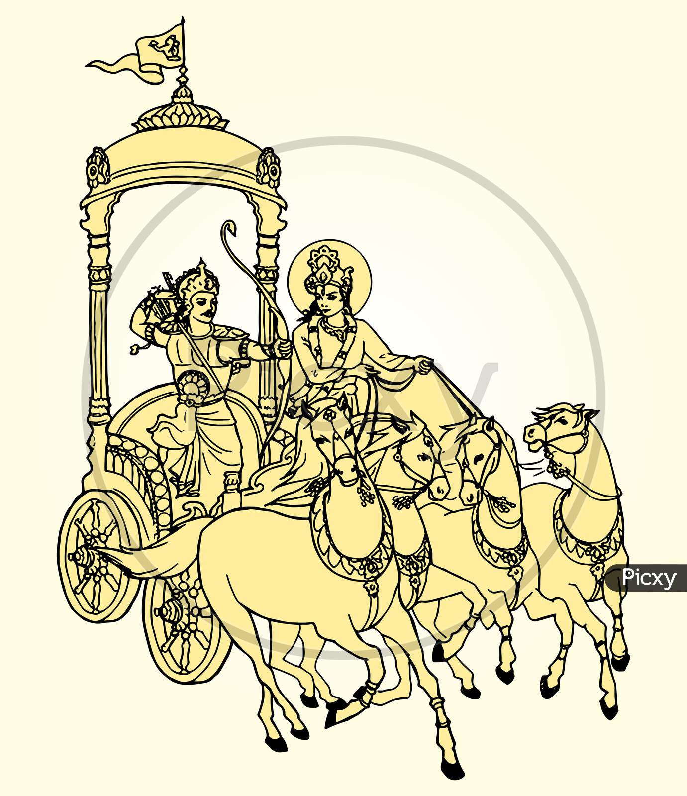 Arjuna On Chariot - Arjun Mahabharat Png Transparent, Png Download ,  Transparent Png Image - PNGitem