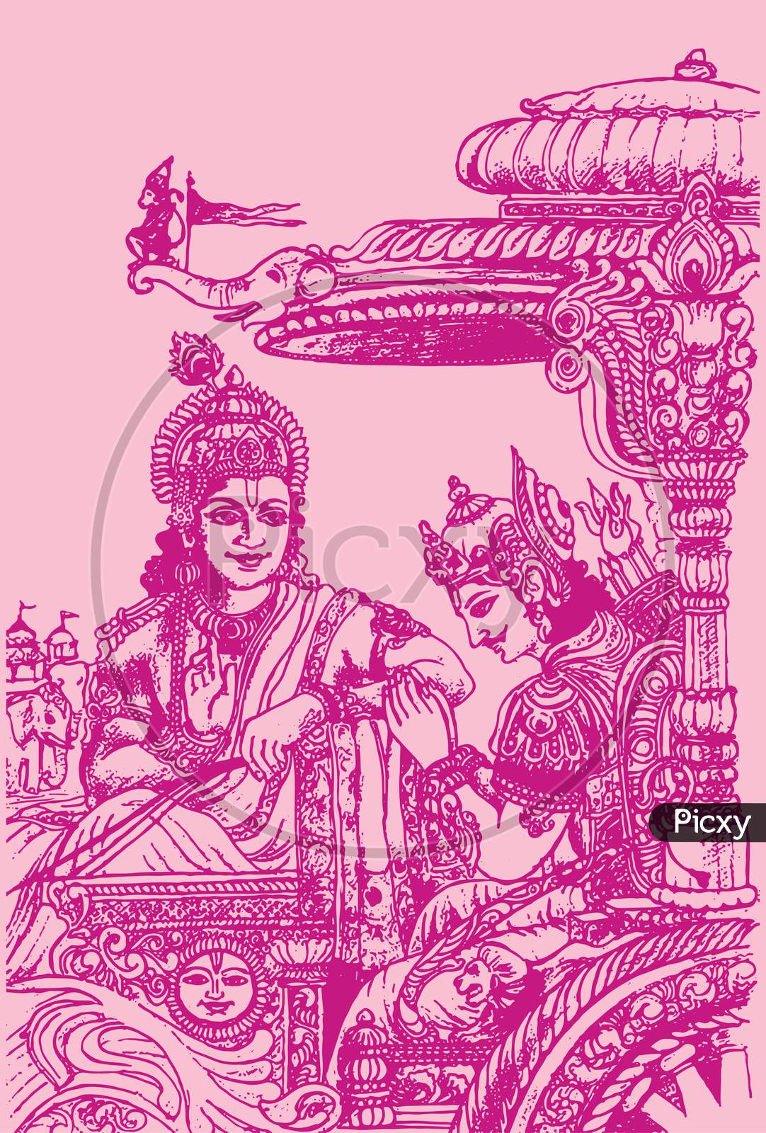 Arjuna cartoon character Royalty Free Vector Image