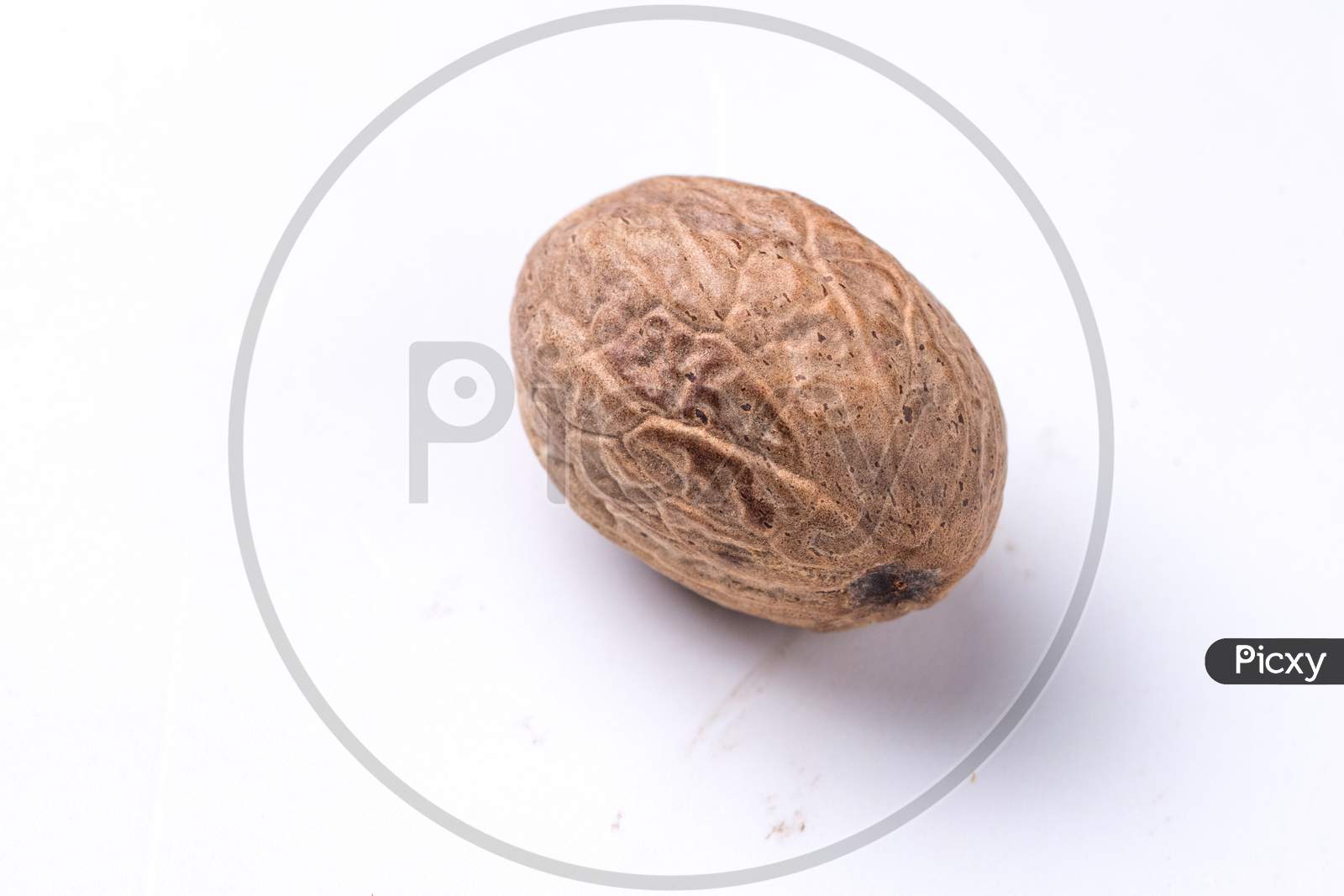 Closeup Of Nutmeg, Myristica Fragrans