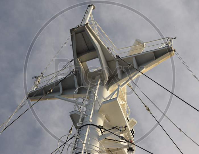 main radar mast of a ship