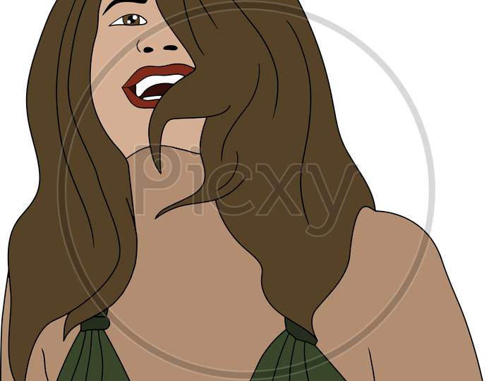 Happy Woman Illustration On Isolated Background. Flat Illustration Of Happy Women For Poster, Advertisement, Branding, Promotion.