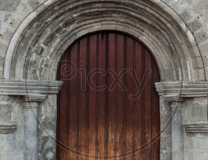 Old wooden door from the Spanish colonial era