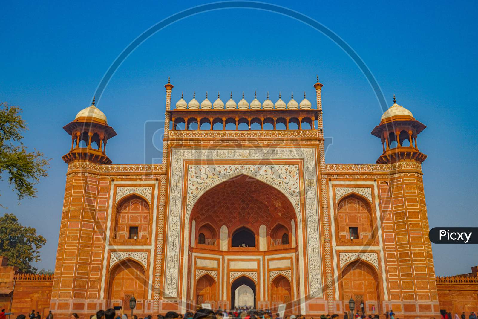 The Taj Mahal Of The Large Tower Gate (India, Agra)