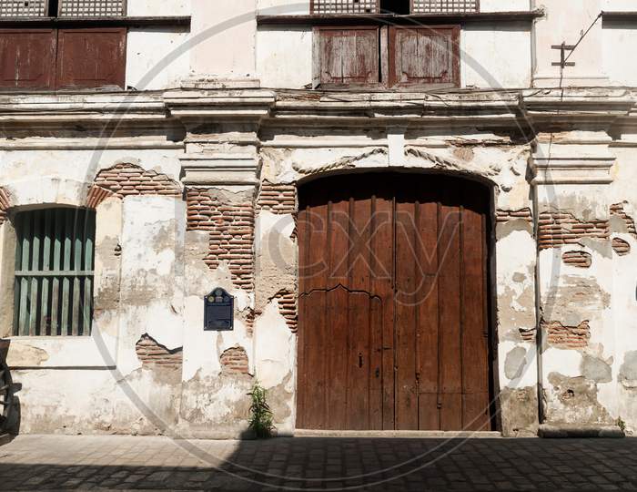 Old wooden door from the Spanish colonial era