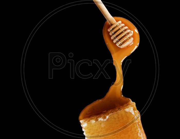 honey with black background, medicine