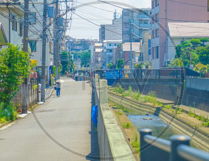 City And Blue Sky Of Yokohama Tenno-Cho
