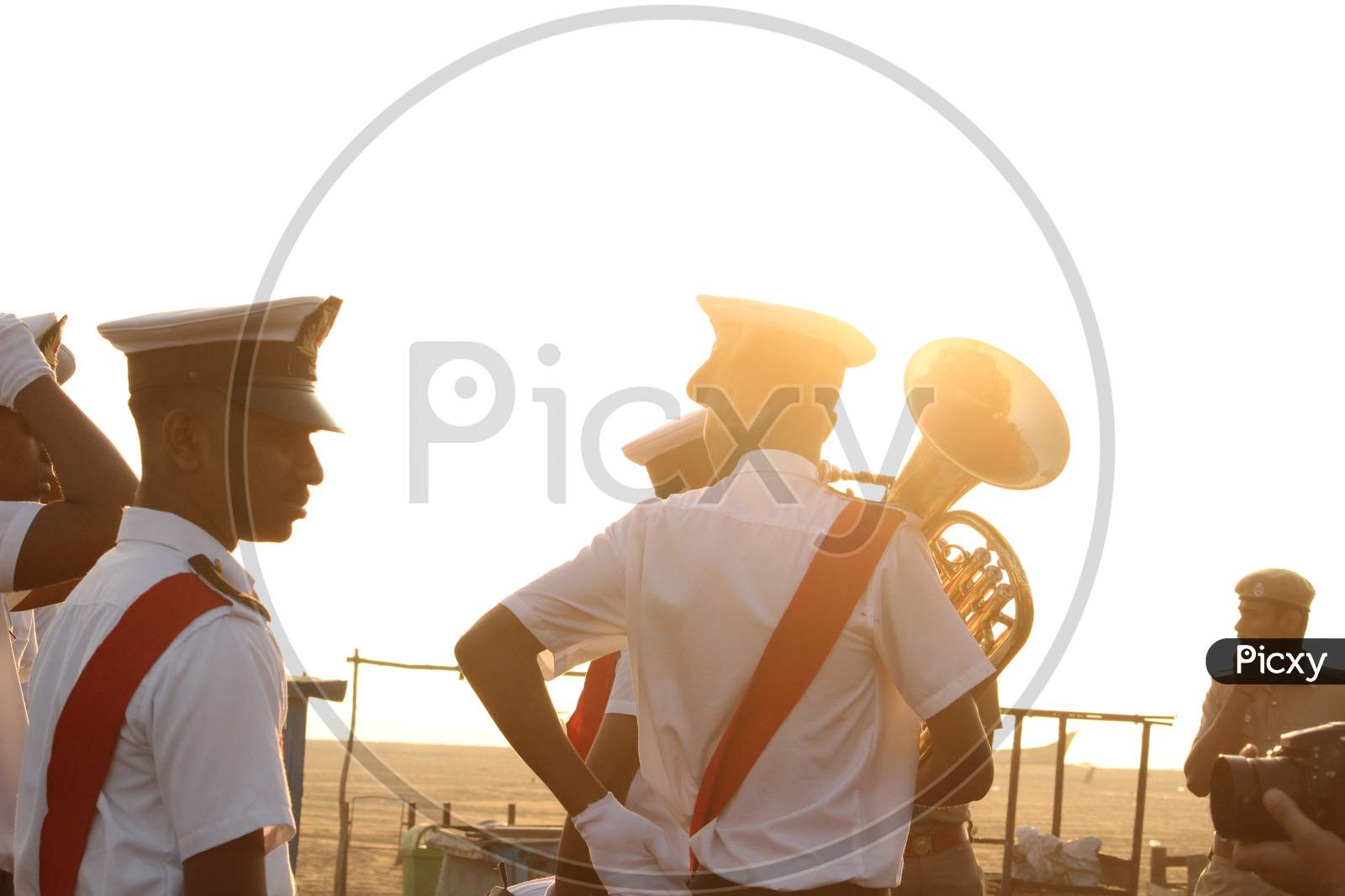 Chennai, Tamilnadu, India - January 26 2020 : Indian Scouts Or School Students Ready For Parading At Chennai Marina Beach On Occasion Of India Republic Day