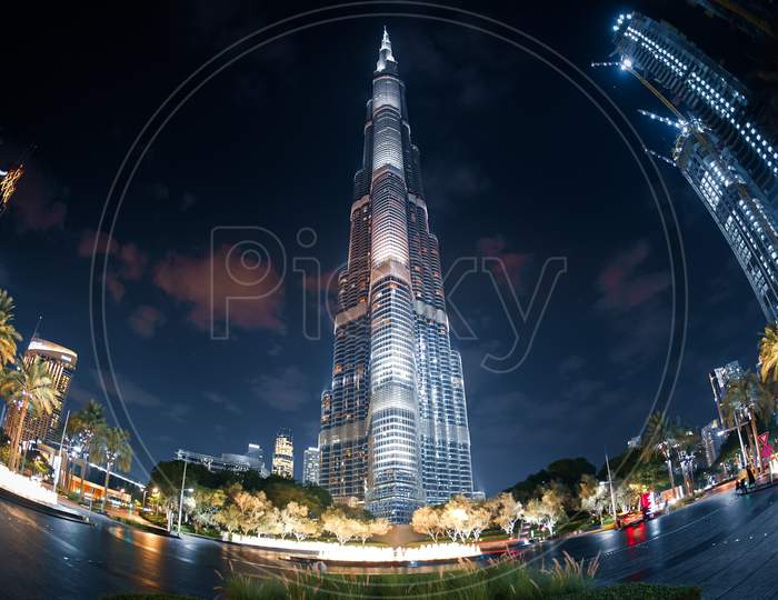 Night View Of Burj Harifa And Dubai (United Arab Emirates)