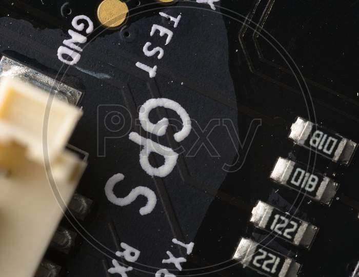 Gps Components On An Electronic Drone Circuit Board. Modern Technology