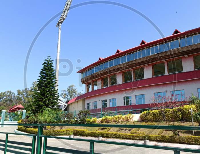 image of Dharamshala cricket stadium
