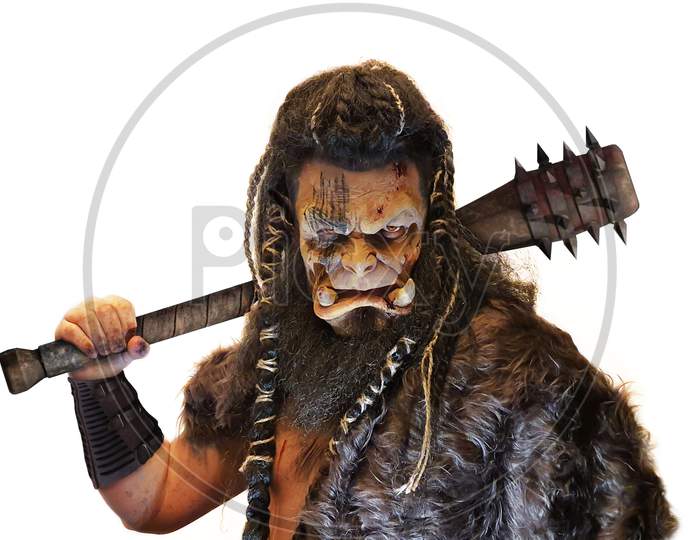 Orco maske Halloween monster Horror warrior