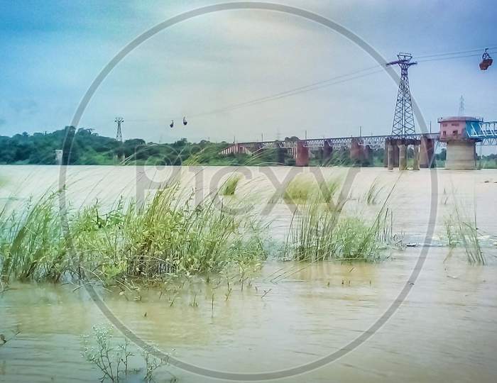 Landscape  Of A River Bank.Damodar.India.Asansol