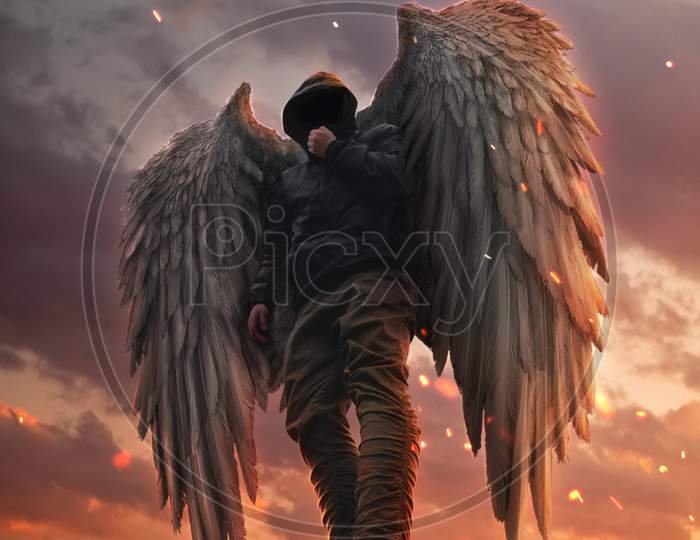 Wallpaper Angel, Dark, Wings, Death, Goddess, Darkness, Horror,  Supernatural for mobile and desktop, section фантастика, resolution  3500x2020 - download