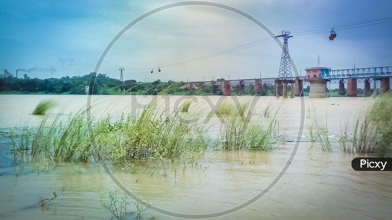 Landscape  Of A River Bank.Damodar.India.Asansol