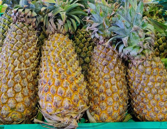 Fresh Pineapples Close-up
