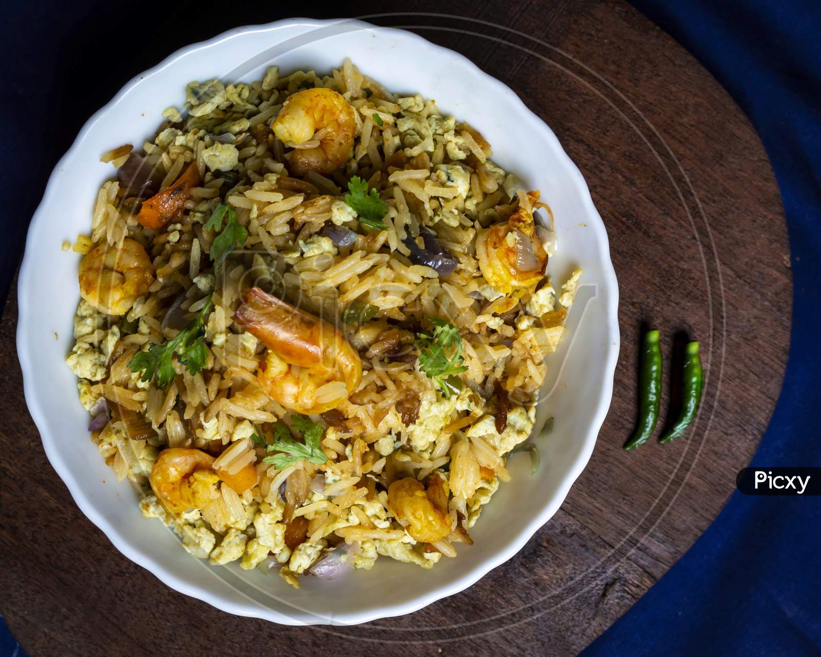 Spicy Egg And Prawn Fried Rice