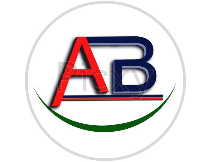 AB letter logo 3d type, logo design