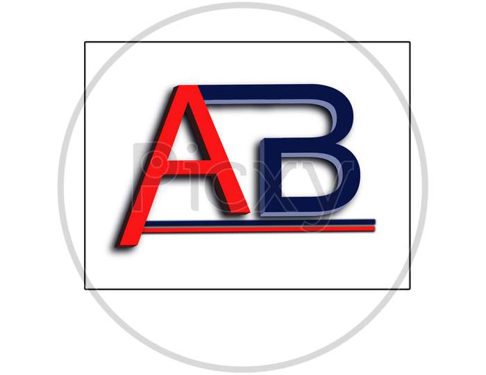 AB letter logo 3d type, logo design