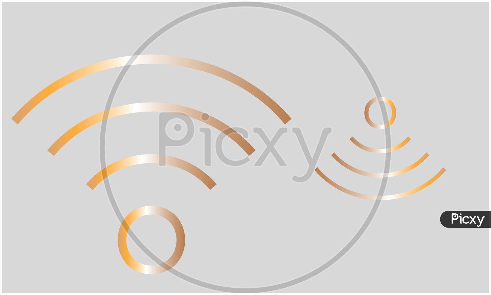 Abstract Golden Wireless Symbol On A Background