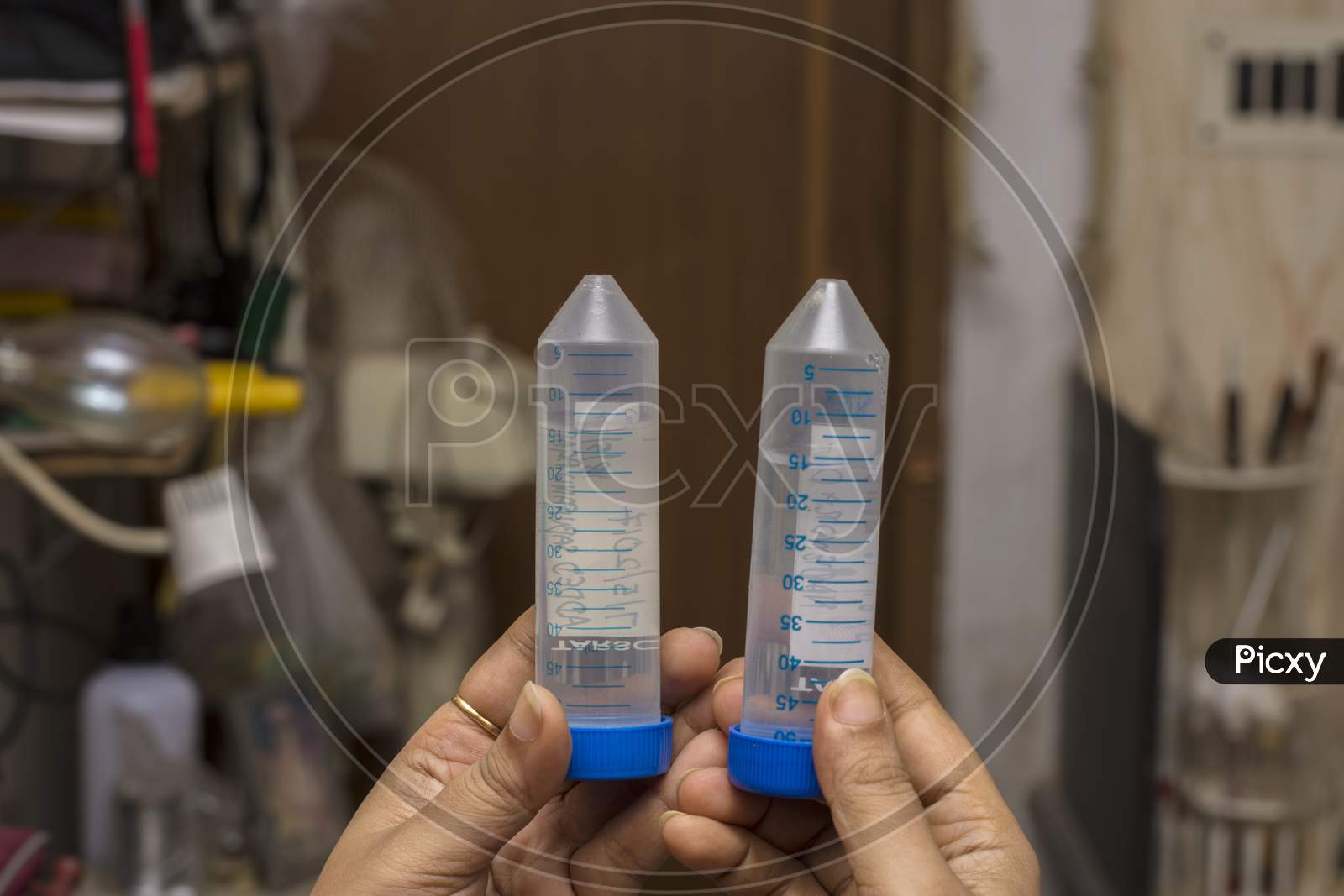 Two Test Tubes For Laboratory Testing Bacteria And Fungus.