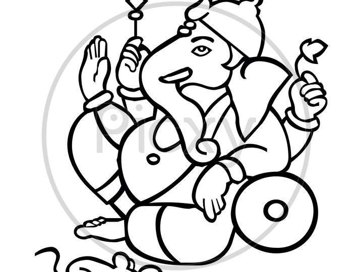 Ganesha The Lord Of Wisdom Design Art Illustration