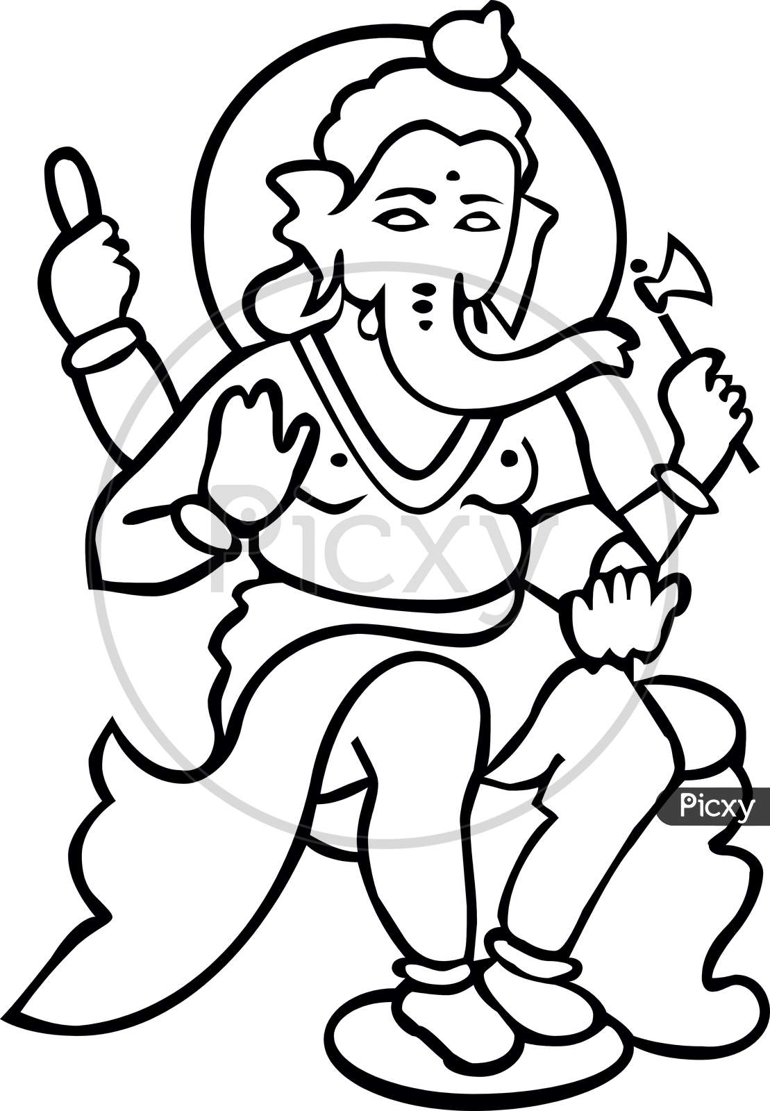 Ganesha The Lord Of Wisdom Design Art Illustration