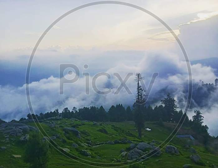 Beautiful View Of Kashmir Top of Mountain