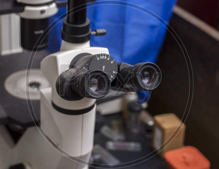 Laboratory Microscope With Selective Focus.