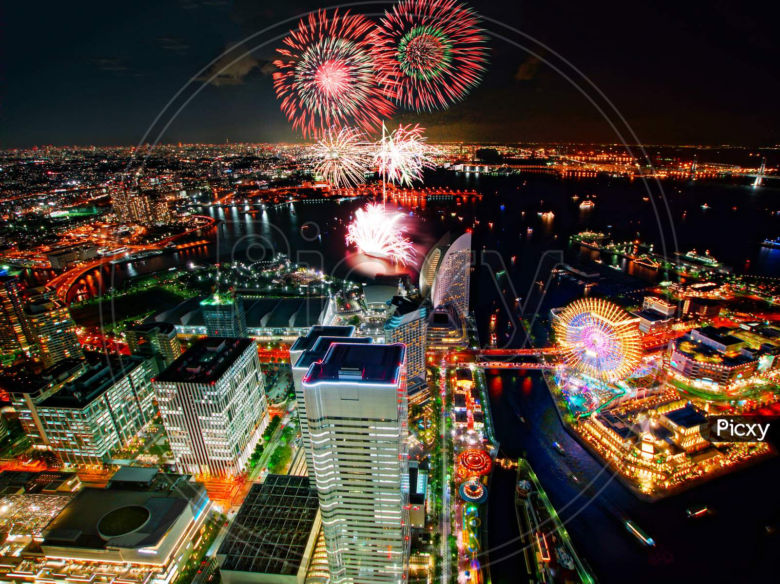 Yokohama Festival Of Fireworks (From Yokohama Landmark Tower)