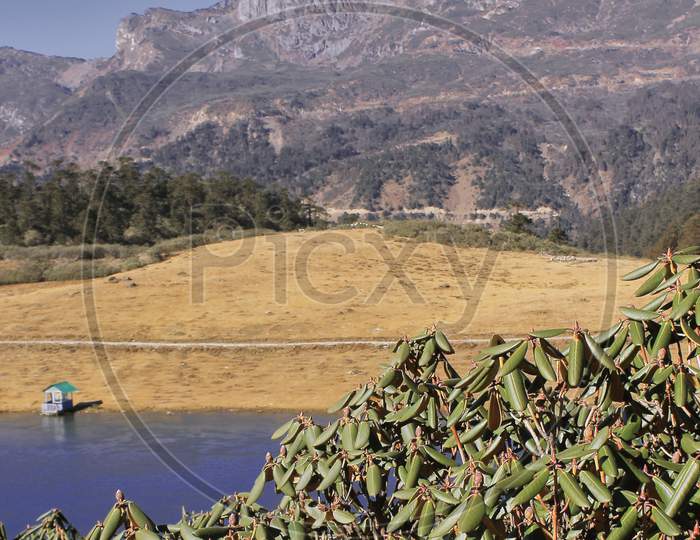 pt tso or penga teng tso lake, one of most popular tourist attraction of tawang hill station in arunachal pradesh, north east india
