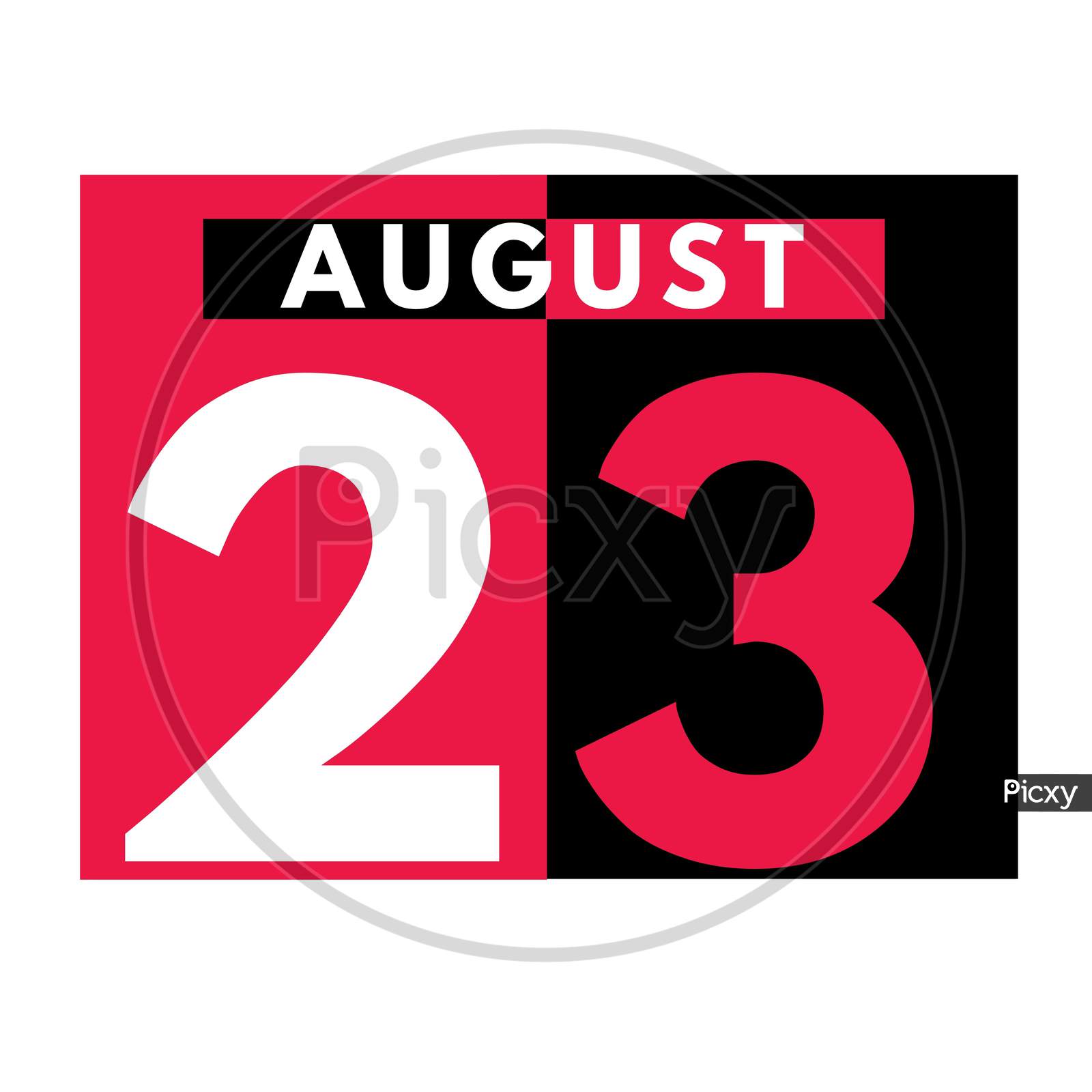 August 23 . Modern Daily Calendar Icon .Date ,Day, Month .Calendar For The Month Of August