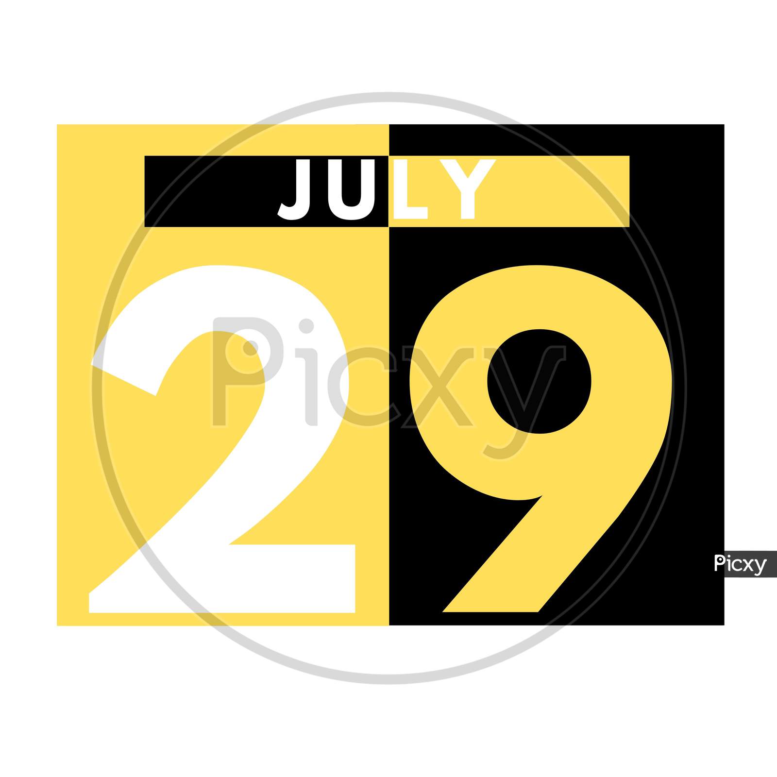 July 29 . Modern Daily Calendar Icon .Date ,Day, Month .Calendar For The Month Of July