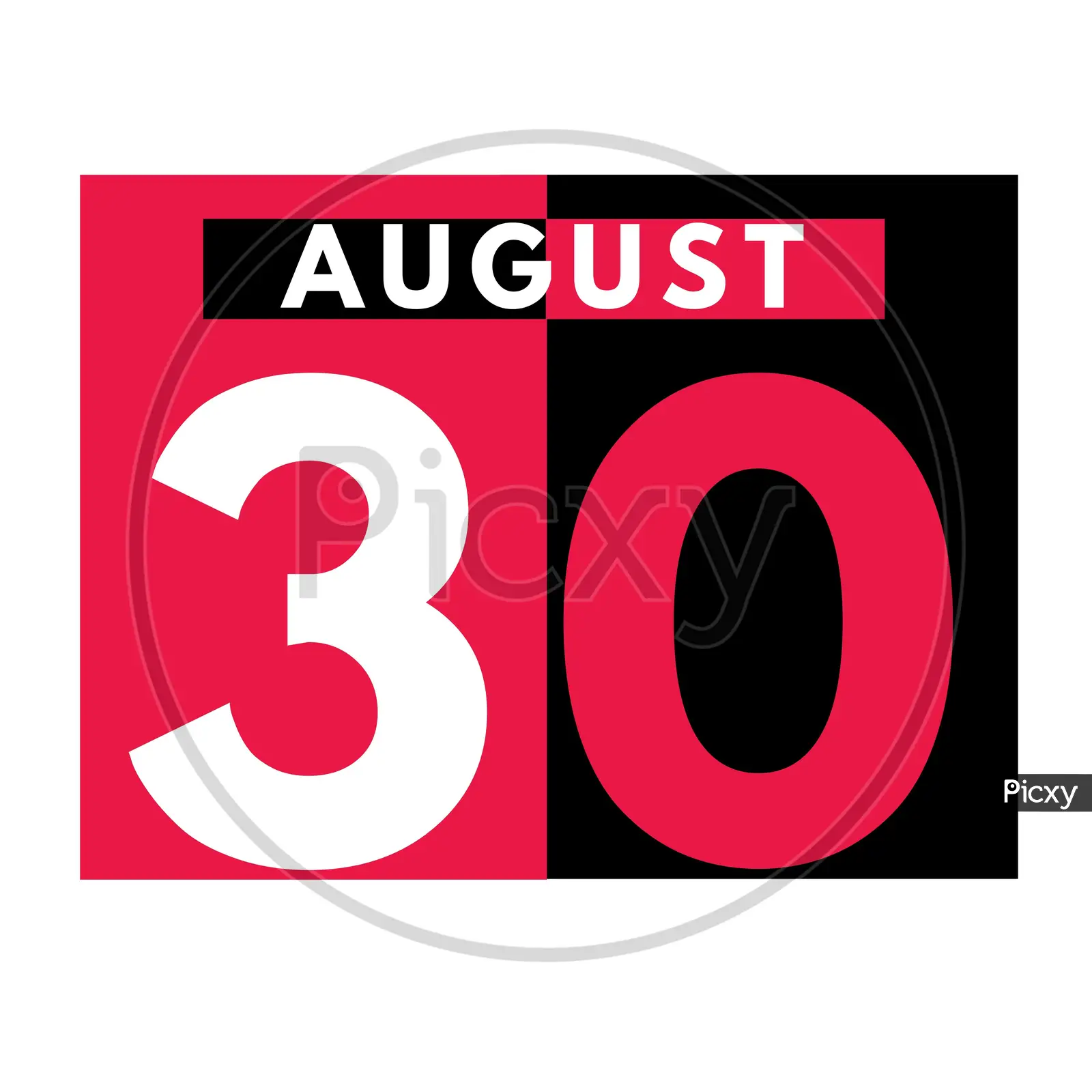 Image of August 30 . Modern Daily Calendar Icon .Date ,Day, Month .Calendar  For The Month Of August-UF537277-Picxy